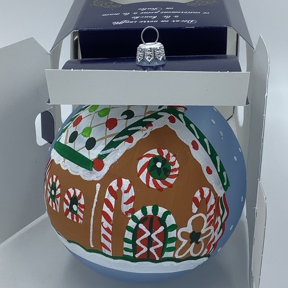 NWOT Mouth Blown Glass Gingerbread Ornament Hand Painted in Italy - Picture 1 of 12